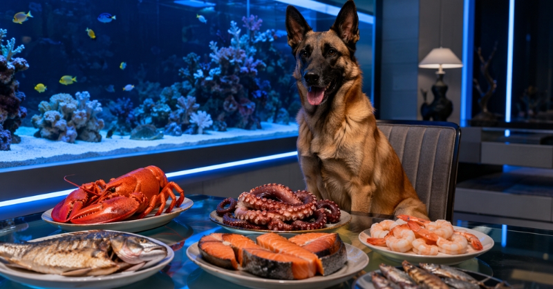 what raw seafood can dogs eat